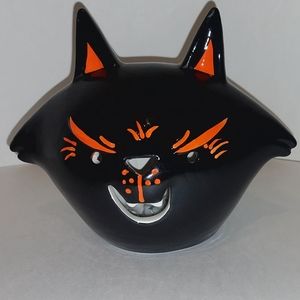 New Halloween Light Up Ceramic Black Cat